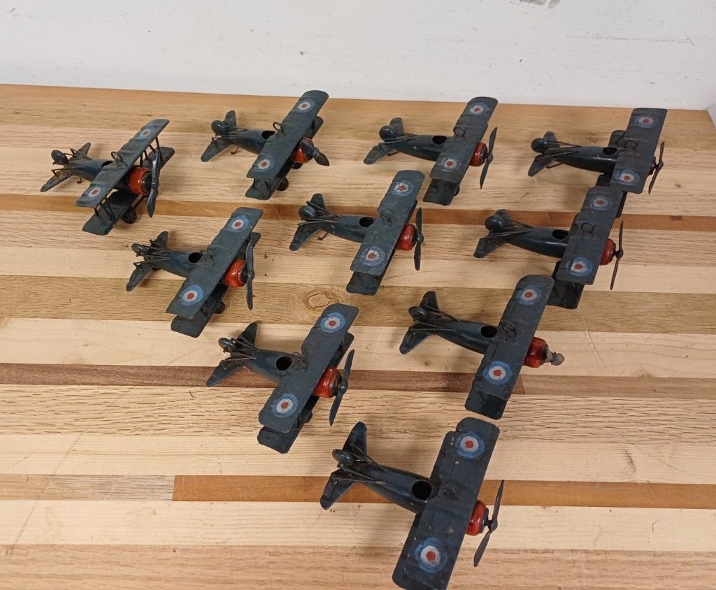 Vintage metalen vliegtuigjes - 10 stuks, Ophalen of Verzenden, Gebruikt, 1:72 tot 1:144, Overige merken