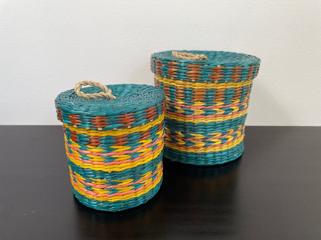 Mandjes H&M HOME 2 Stuks 9cm 12cm, Mand, Rond, Nieuw, Ophalen of Verzenden