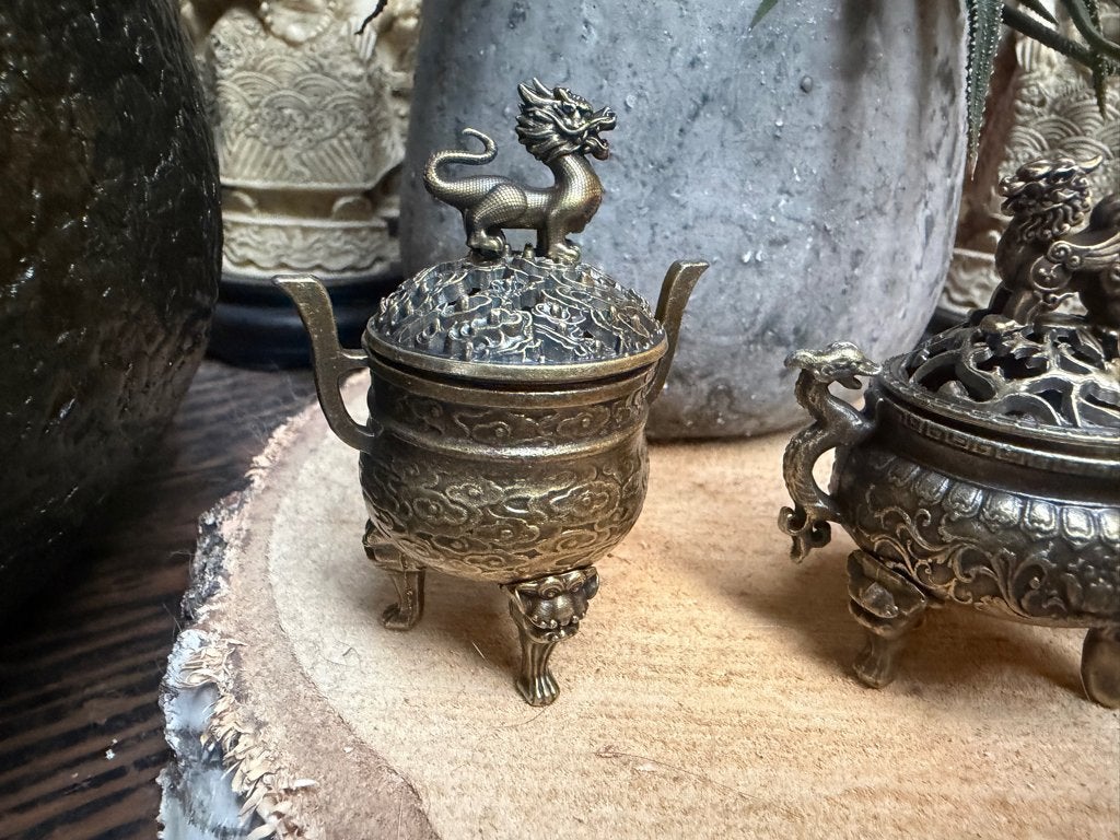 Wierookbrander met chinese draak Kan een kegeltje in, Verburgt Vintage, Geurverspreider, Meerkleurig, Overige merken