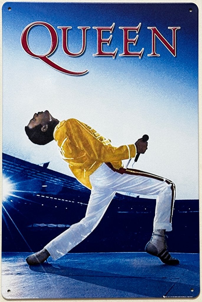 Queen Freddie Mercury Wembley reclamebord van metaal deco, Info@deconoord.nl, Deco Noord, Nieuw, Ophalen of Verzenden