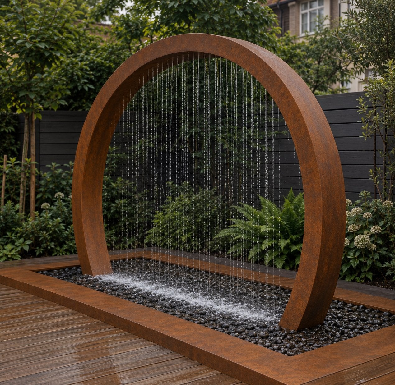 Nieuw Cortenstalen Waterornament - Ronde Waterval, Ophalen, Nieuw, Overige materialen, Waterornament