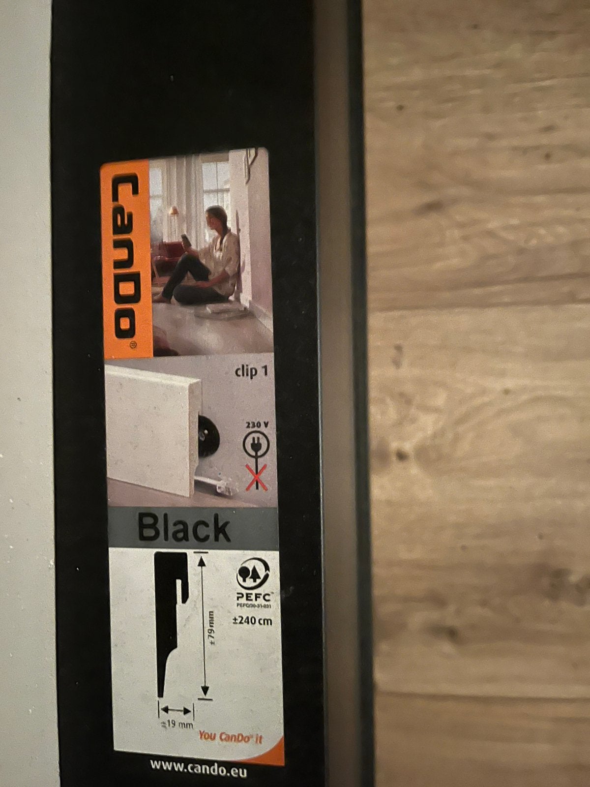 Nieuwe zwarte Cando plinten, Ophalen, Nieuw, Mdf, 200 tot 250 cm
