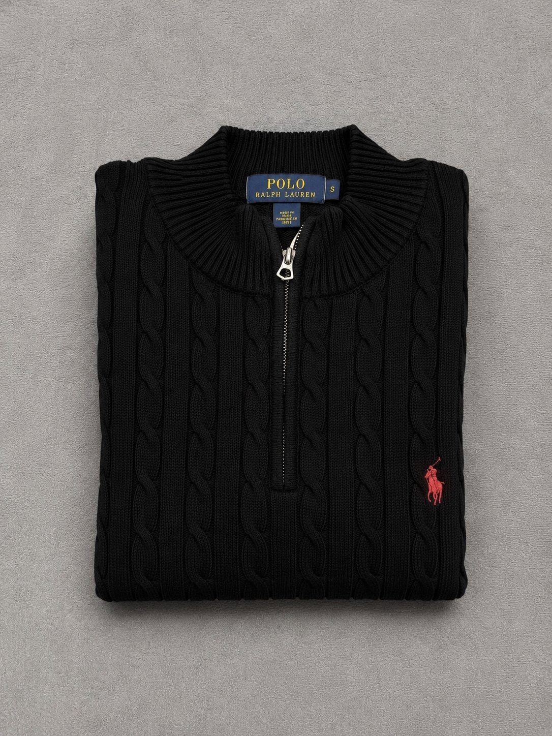 Ralph Lauren Quarter Zip Knit Sweater Black | Size S, Kleding | Heren, Polo's, Verzenden, Nieuw, Maat 46 (S) of kleiner, Zwart