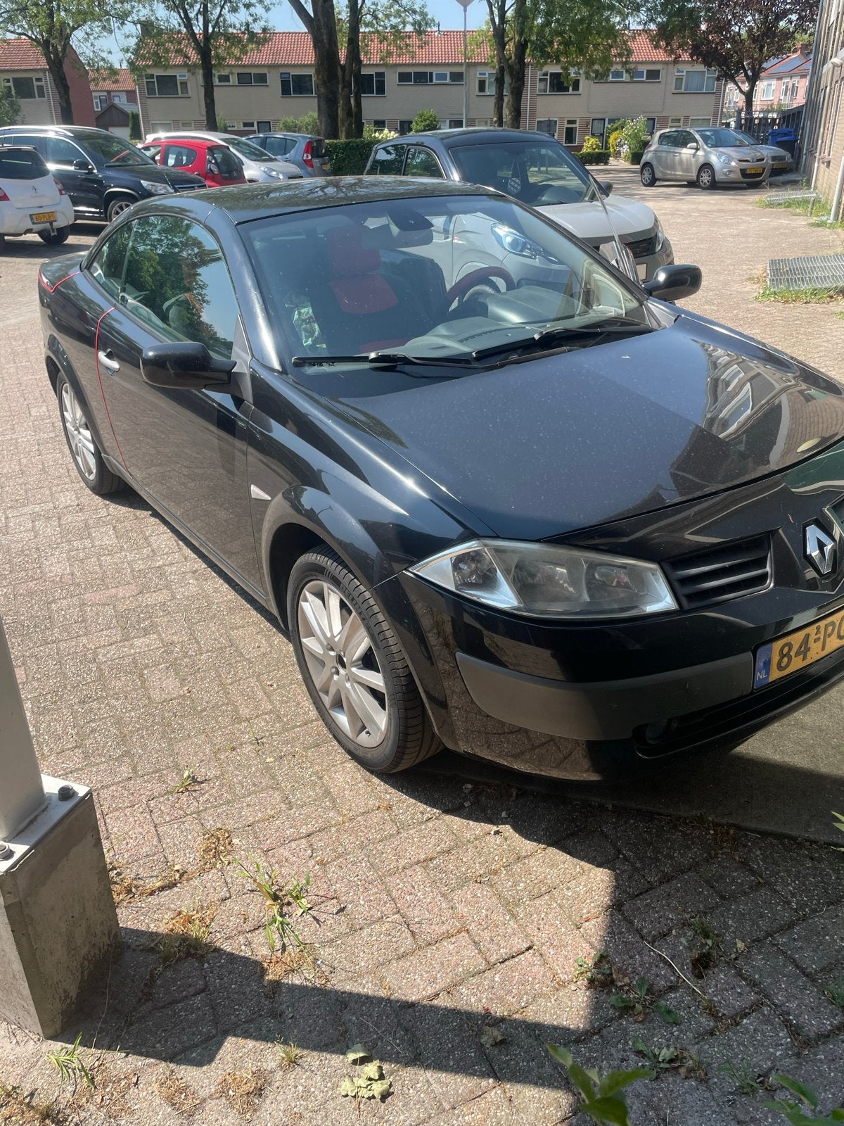 Renault Mégane 2.0 16V Autcom Cabrio 2004 Zwart, Auto's, Voorwielaandrijving, 1998 cc, 4 cilinders, Cabriolet