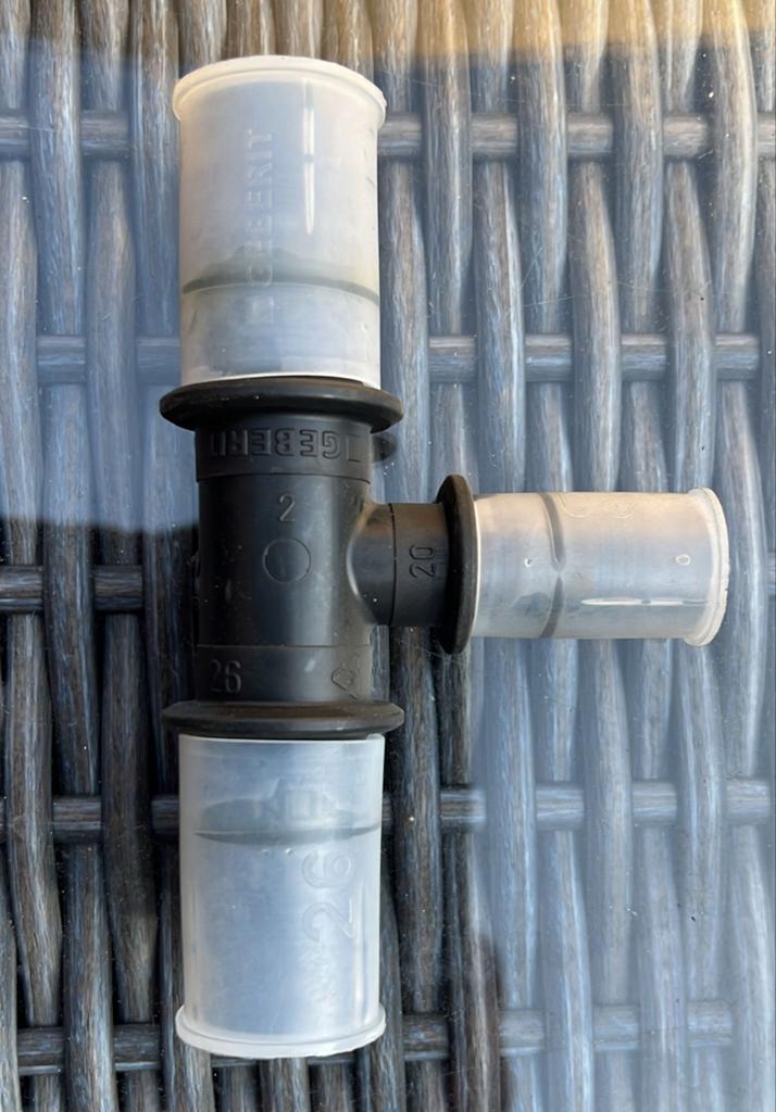 Geberit Mepla T-koppeling 26-20-26, Overige materialen, Eu, Eu, Overige typen