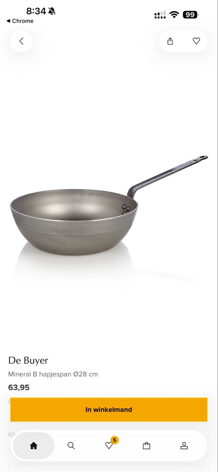 Set van 2 professionele stalen pannen (De Buyer & onbekend), Ophalen of Verzenden, Metaal, Overige merken, Overige typen