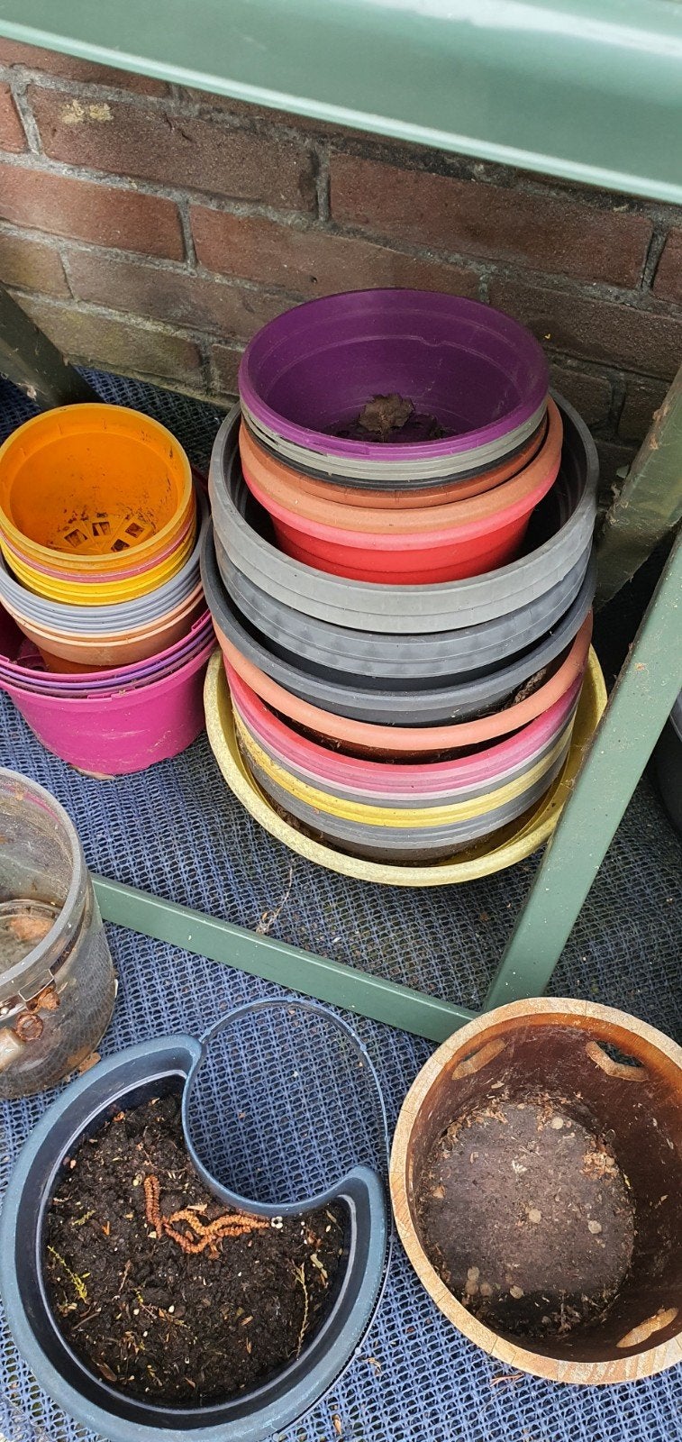 bloembakken basket leuke kleuren of hout of tekst etc, Tuin en Terras, Ophalen