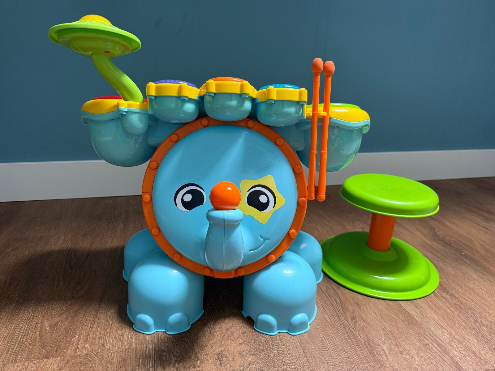 VTech Zoef Zoef Dieren Olifant Drumstel met Krukje, Ophalen, Gebruikt, Overige typen, Met licht