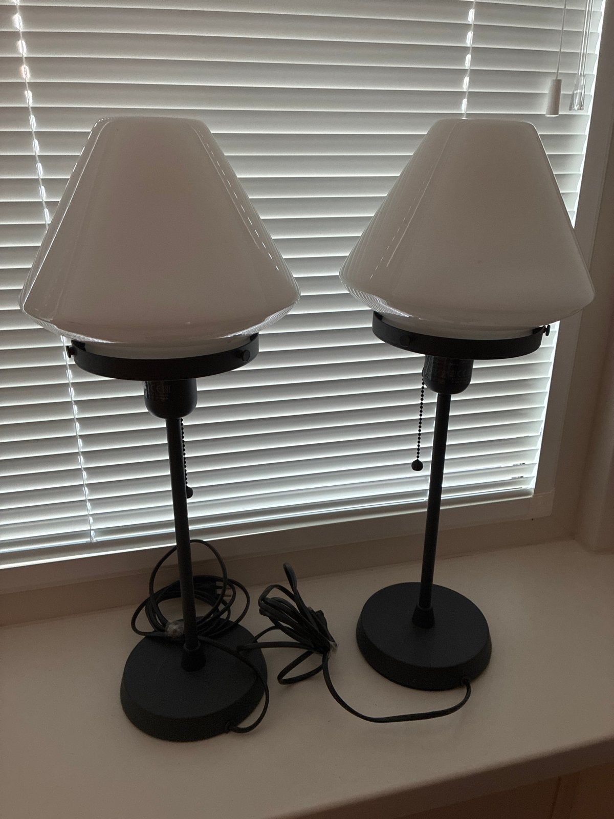 2 IKEA Alvangen tafellampen, Ophalen, Met schakelaar, Gebruikt, Wit