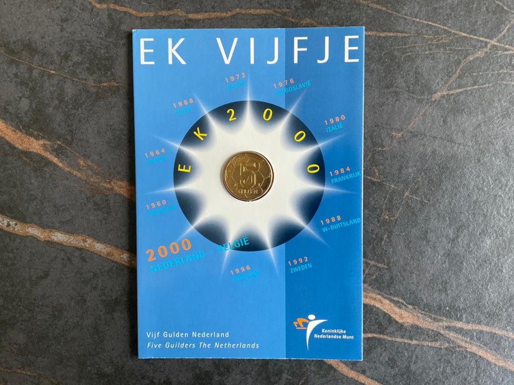 EK VIJFJE 2000 NEDERLAND-BELGIË, Ophalen of Verzenden, Koningin Beatrix, 5 gulden, Losse munt