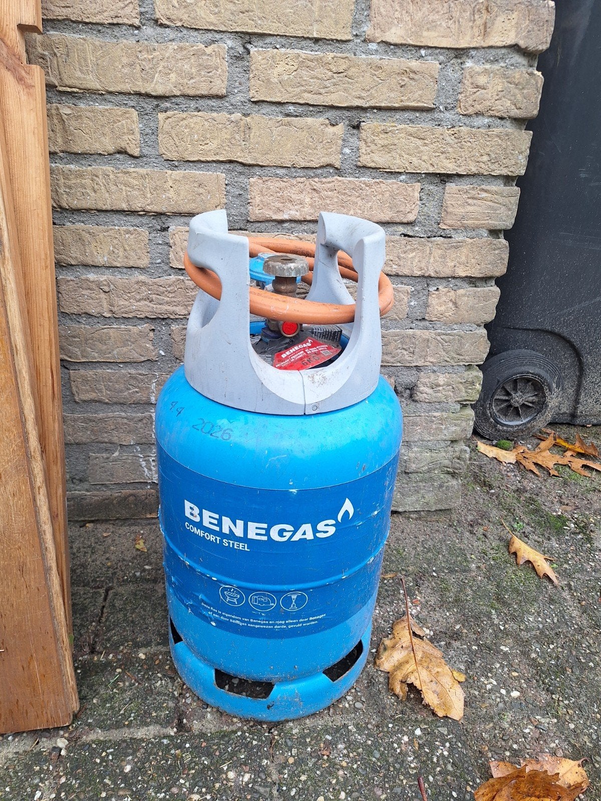 Benegas Comfort Steel 6KG gasfles met slang en drukregelaar, Ophalen, Gebruikt