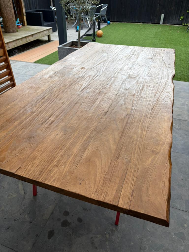 Boomstam tafelblad massief 180x90, Huis en Inrichting, Tafels | Eettafels, Ophalen, Rechthoekig, 150 tot 200 cm, 50 tot 100 cm