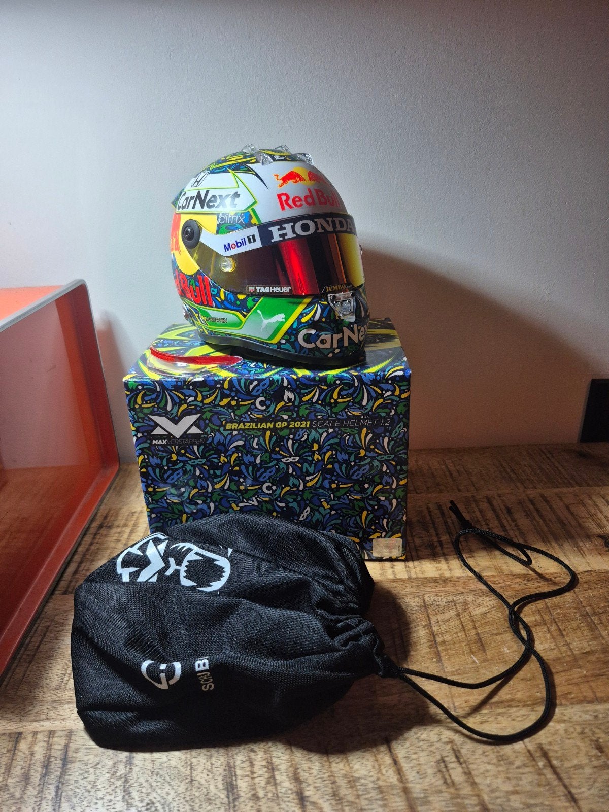 Max Verstappen helm Brazilië 2021 1:2 schaalmodel, Ophalen of Verzenden, Nieuw, Formule 1