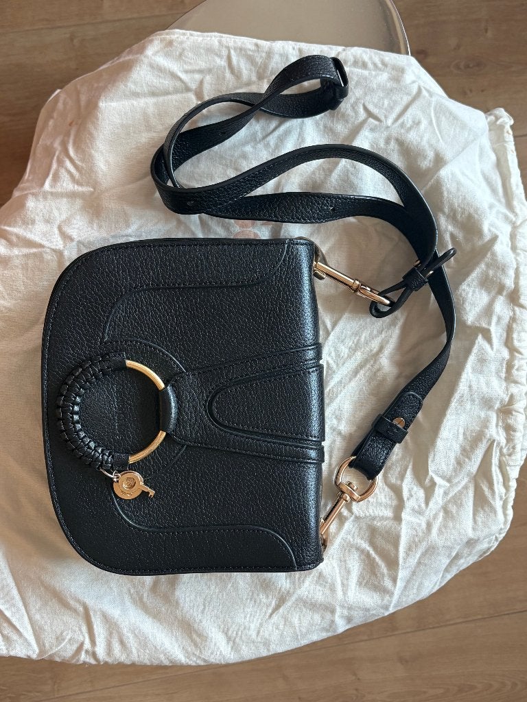 See by Chloé Hana bag zwart leer met dust bag, Sieraden, Tassen en Uiterlijk, Ophalen of Verzenden, Gebruikt, Zwart, Handtas
