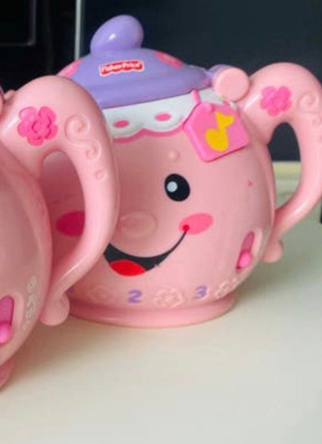 Fisher-Price Zingende Theepotten (2 stuks), Kinderen en Baby's, Ophalen of Verzenden, Gebruikt, Overige typen, Met geluid