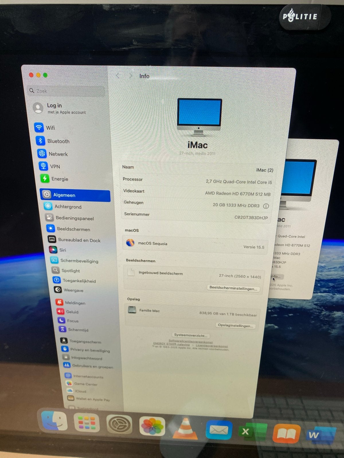 iMac 27-inch, Mid 2011 - 2.7 GHz Core i5, 20GB RAM, Ophalen, Gebruikt, 2 tot 3 Ghz, HDD