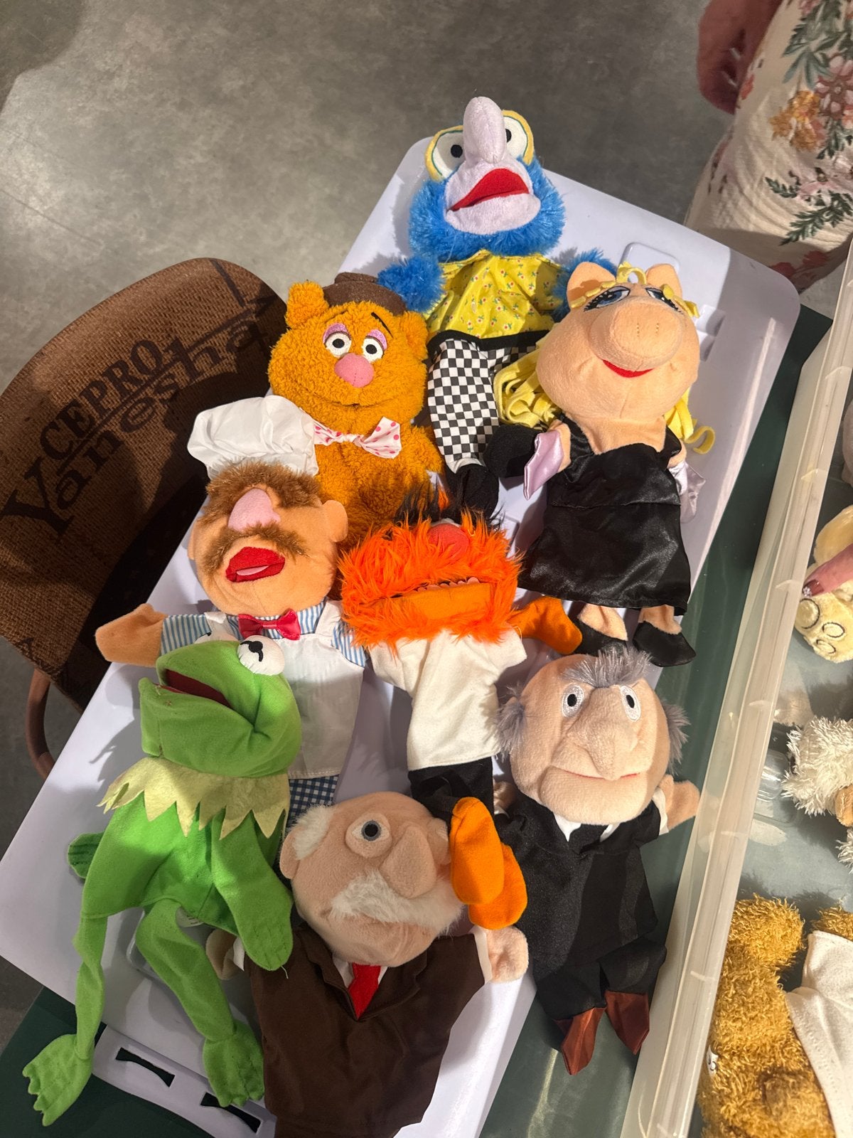 Muppet Show handpoppen - Kermit, Miss Piggy, Fozzie, Gonzo, Kinderen en Baby's, Speelgoed | Knuffels en Pluche, Gebruikt, Overige merken