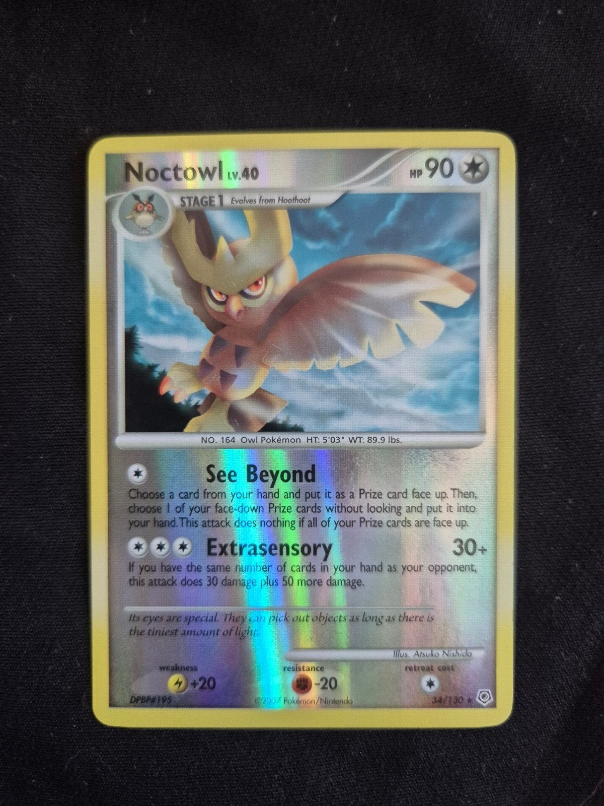 Noctowl Reverse Holo Rare Diamond and Pearl 34/130 LP, Ophalen of Verzenden, Gebruikt