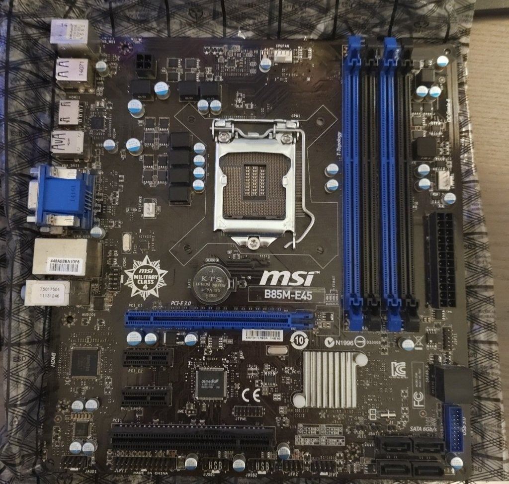 MSI B85M-E45 moederbord –intel  LGA1150 – B85 – DDR3, Ophalen, DDR3, Micro-ATX, LGA 1150