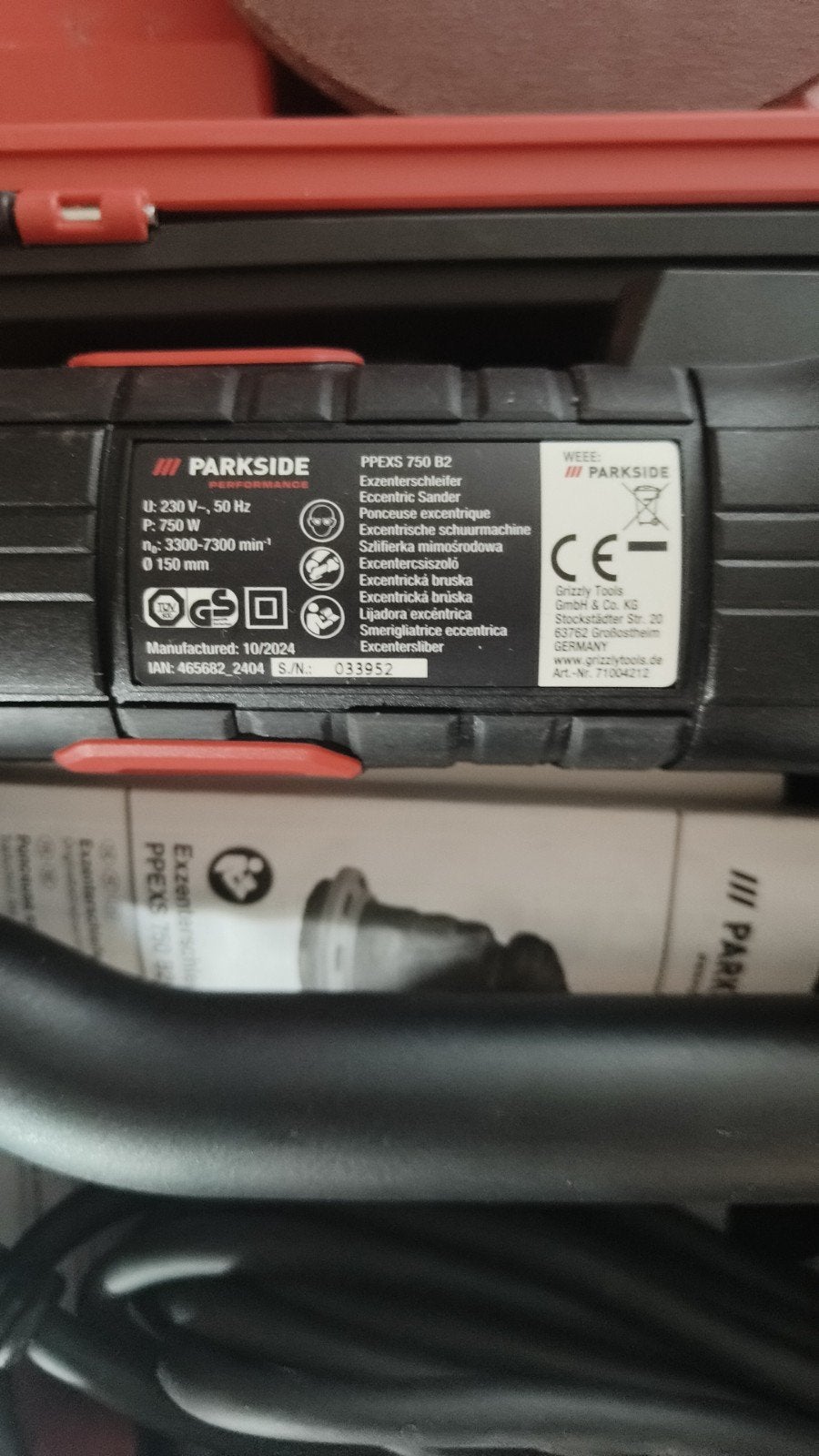 Parkside Excentrische Schuurmachine met Schuurpapier, Ophalen, Nieuw
