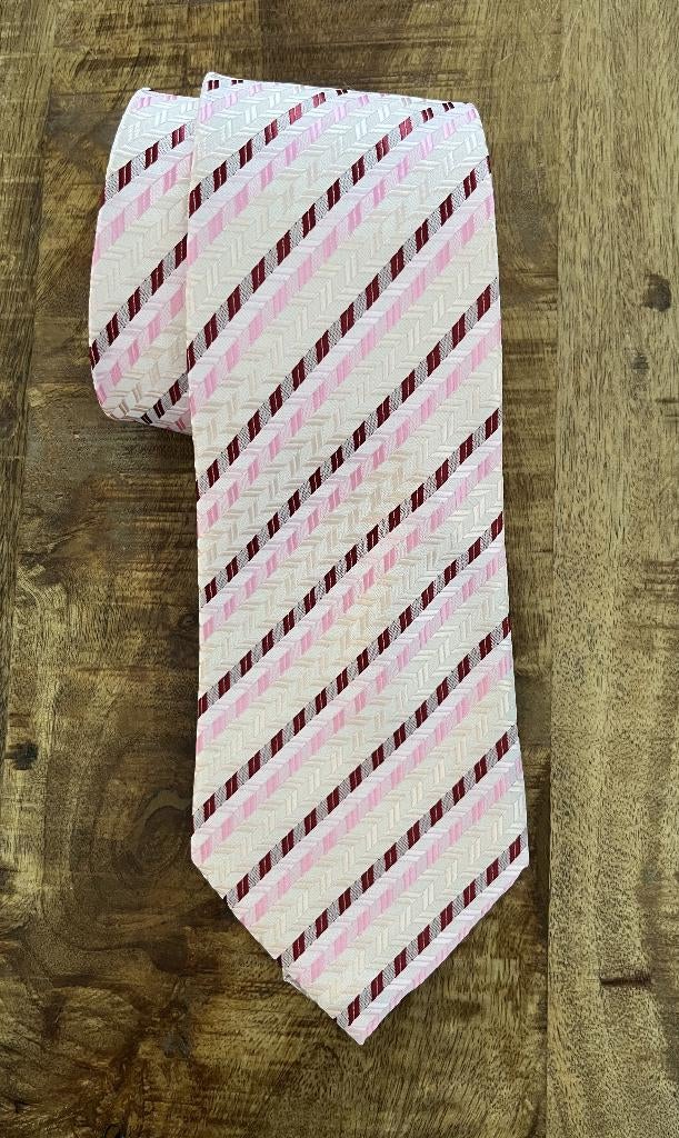 100% zijde Stropdas Oud Roze met Beige handgeweven -NIEUW-, Kleding | Heren, Stropdassen, Ophalen of Verzenden, Nieuw, Roze, Met patroon