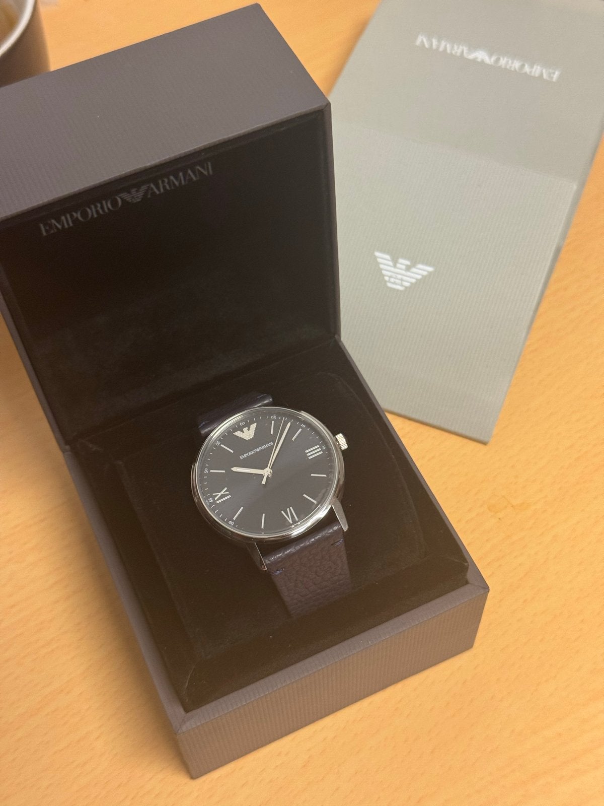 Stijlvol Emporio Armani Horloge - Blauw, Overige merken, Leer, Staal, Polshorloge