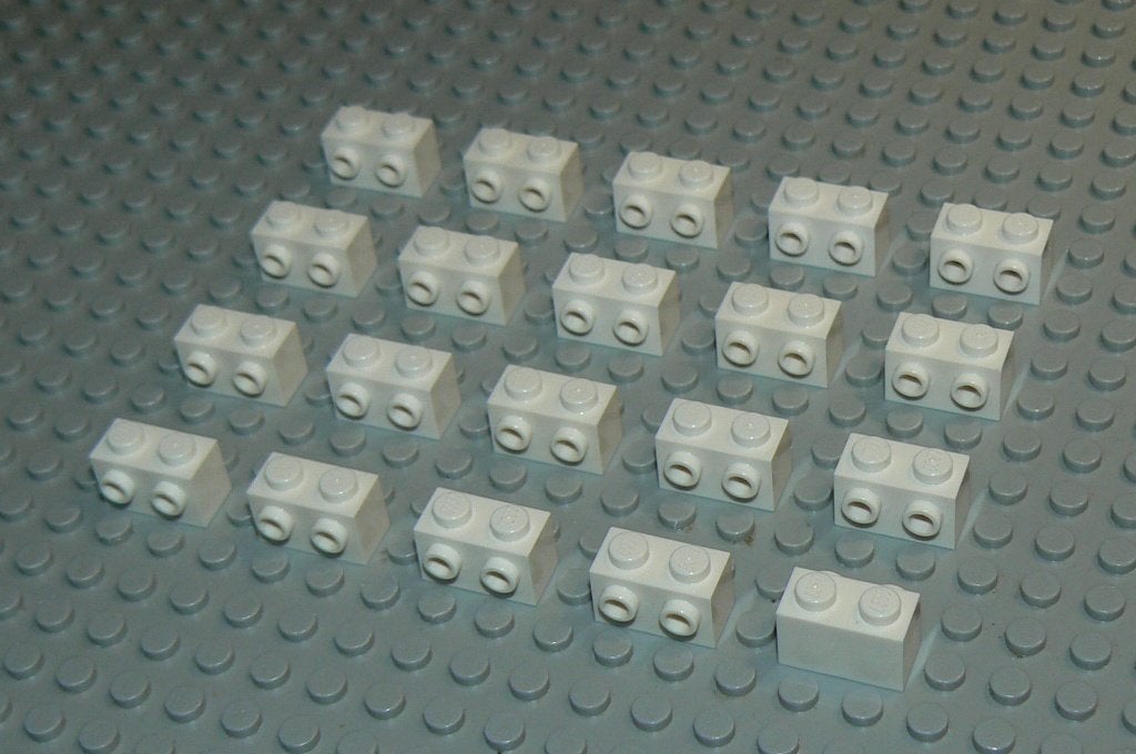 L437 Speciale stenen 1x2 wit 20 st. (2 noppen voorkant), Ophalen of Verzenden, Nieuw, Losse stenen, Lego