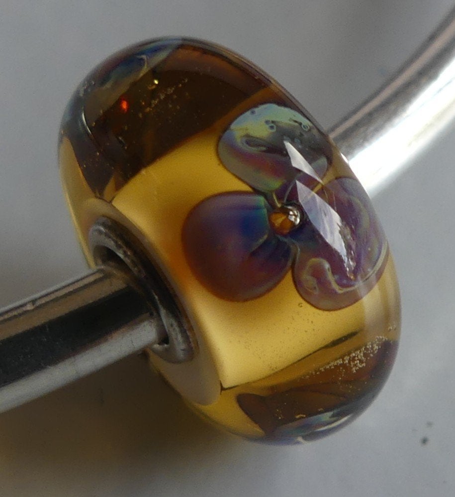 Trollbeads AMBER VIOOLTJES, -, Verzenden, -, Zo goed als nieuw