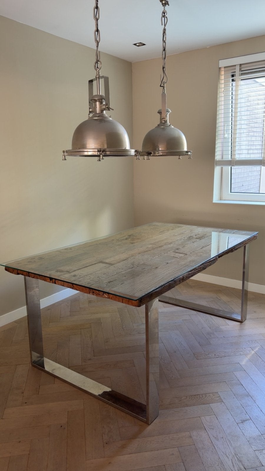 Houten tafel afmeting 180/100, Zo goed als nieuw, 150 tot 200 cm, Rechthoekig, 50 tot 100 cm