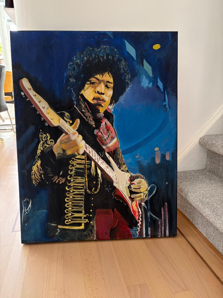 Schilderij, Jimi Hendrix, Ophalen, Zo goed als nieuw, Schilderen op nummer
