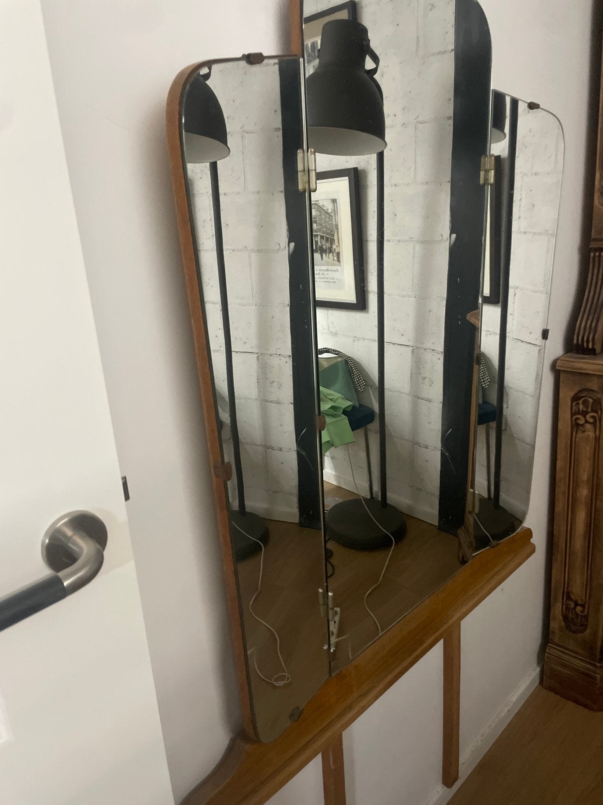 Antieke kaptafel spiegel - Prachtig met karakter, Ophalen, Overige vormen, 100 tot 150 cm, 100 tot 150 cm
