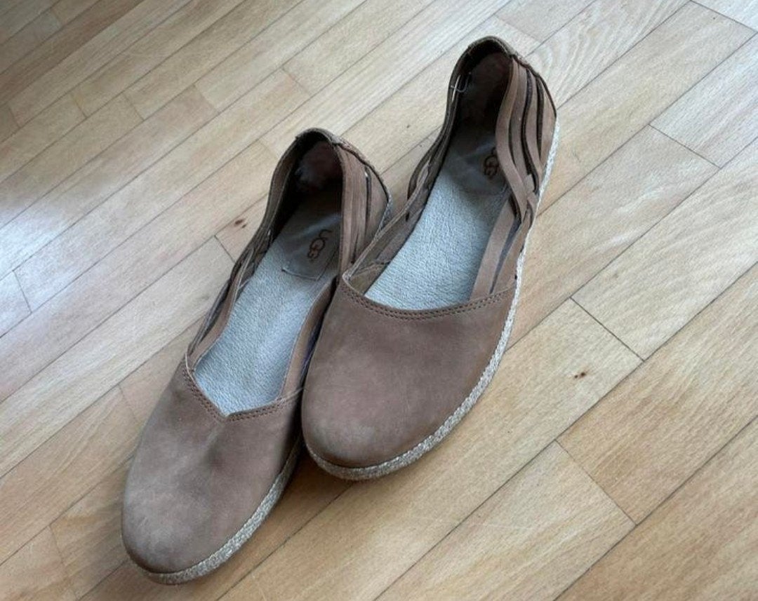 UGG uggs espadrilles instappers 37 36 suède caramelkleurig, UGG, Bruin, Instappers, Nieuw