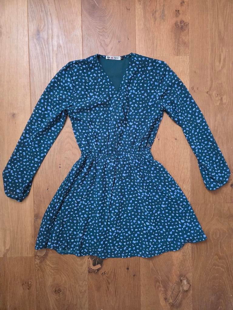 America Today Jurk Groen met Bloemen Maat 134/140, Kinderen en Baby's, Kinderkleding | Maat 140, America Today, Meisje, Ophalen of Verzenden