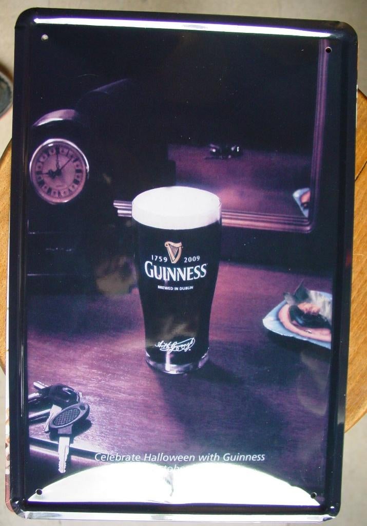 GUINNESS REKLAME METAAL, Verzamelen, Biermerken, Ophalen of Verzenden, Gebruikt, Reclamebord, Plaat of Schild, Overige merken