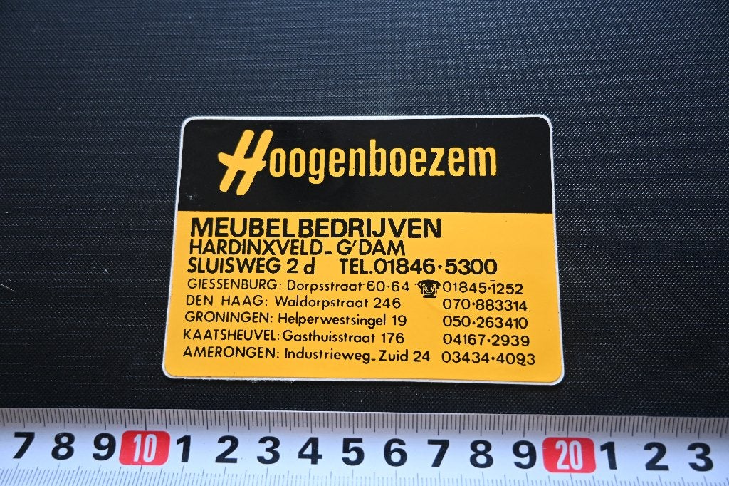 sticker hardinxveld-giessendam HOOGENBOEZEM meubelbedrijven, Ophalen of Verzenden, Zo goed als nieuw