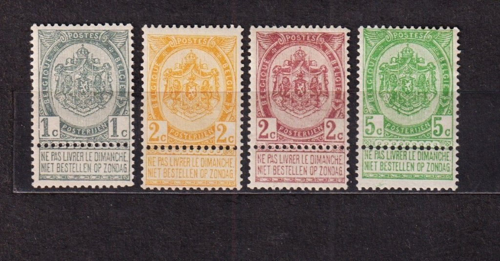 België 1893 OBP 53-56, Ophalen, Postfris, Spoor van plakker
