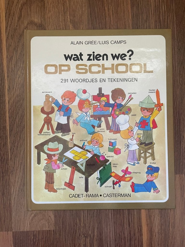 Wat zien we? Op school - Alain Gree - 1973 - vintage, Gelezen, Non-fictie, Ophalen of Verzenden, Alain Gree