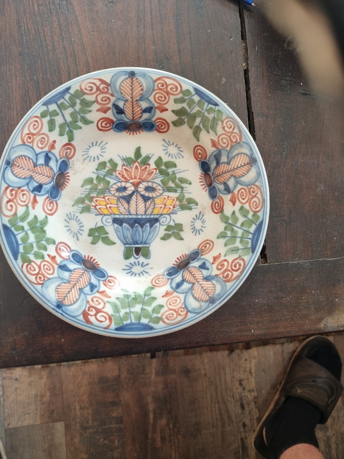 Antiek Delfts Blauw Wandbord - Handgeschilderd, Antiek en Kunst, Ophalen of Verzenden