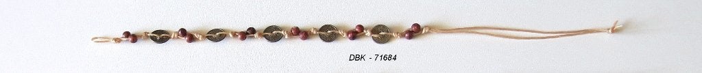 Handgemaakt beige wax armbandje met Chinese muntjes, Marktplaats@koningsieraden.nl, Overige materialen, Verzenden, Beige