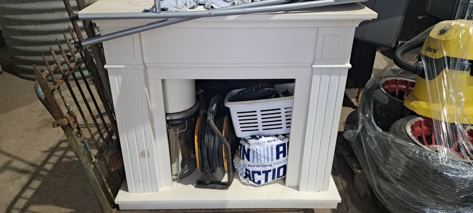 Witte decoratieve schouw/sfeerhaard, Ophalen, Gebruikt, Vrijstaande haard, Overige soorten