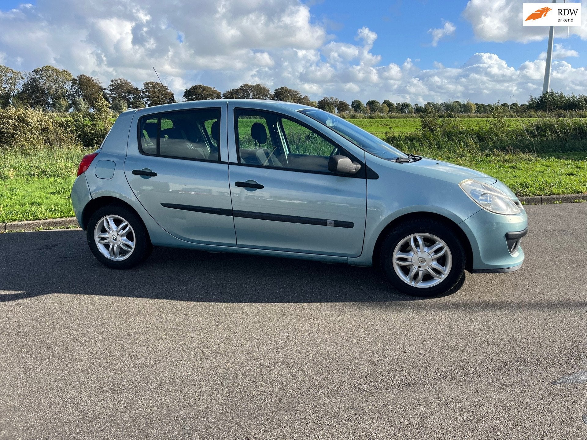 Renault Clio 1.2 TCE Expression BJ 2008 / APK GEKEURD / AIRC, Auto's, Voorwielaandrijving, Zwart, 4 cilinders, Blauw