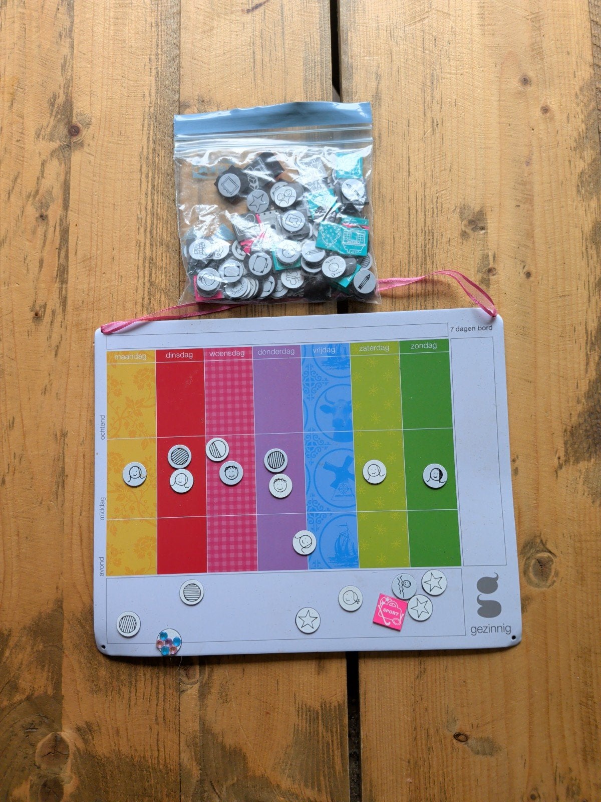 Gezinnig planbord met magneten, Ophalen of Verzenden, Gebruikt