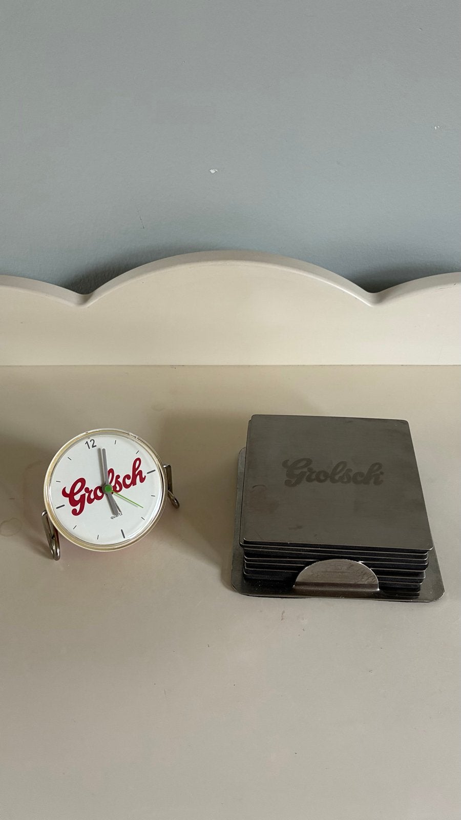 Grolsch Wekkertje en 7 Grolsch RVS onderzetters, Ophalen of Verzenden, Nieuw, Overige typen, Grolsch