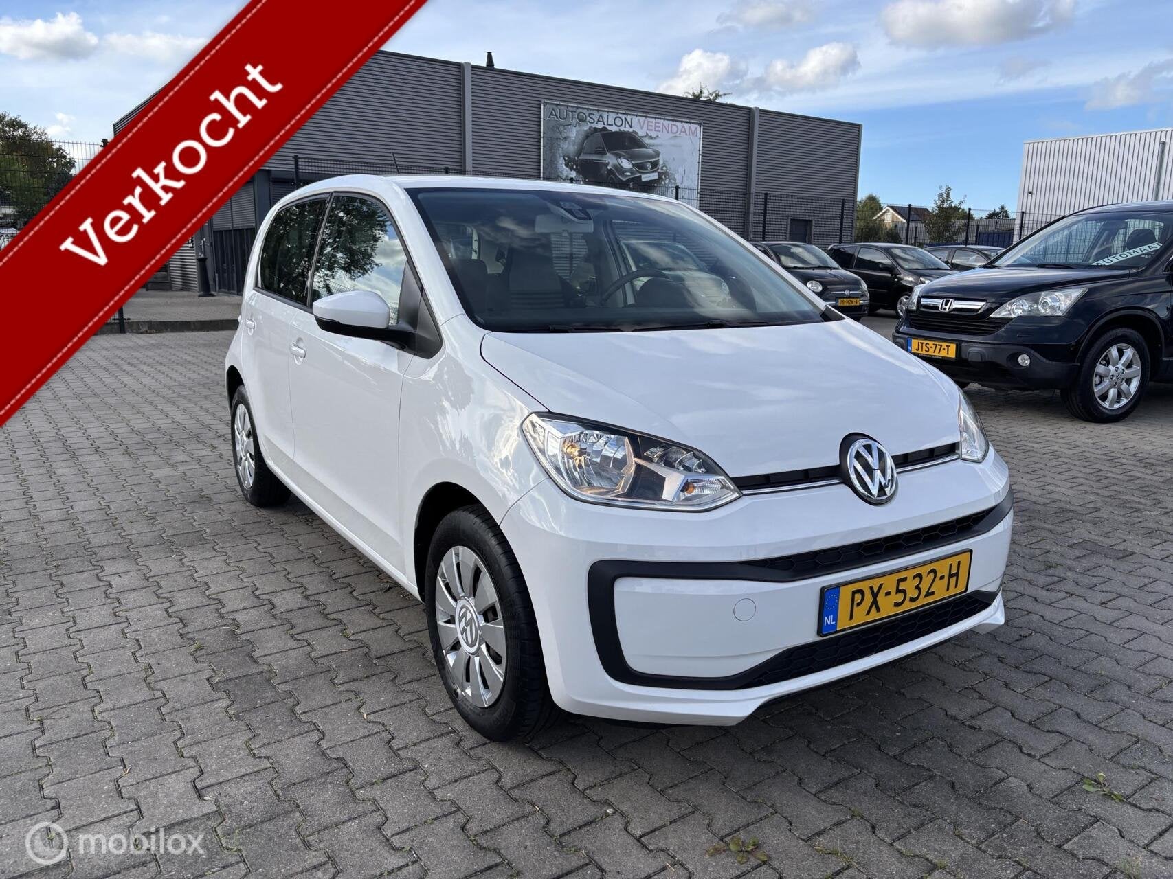 Volkswagen Up! 1.0 4DRS AIRCO LED ELL PAKK ... 96720.KM, Auto's, Voorwielaandrijving, Stof, Gebruikt, Wit