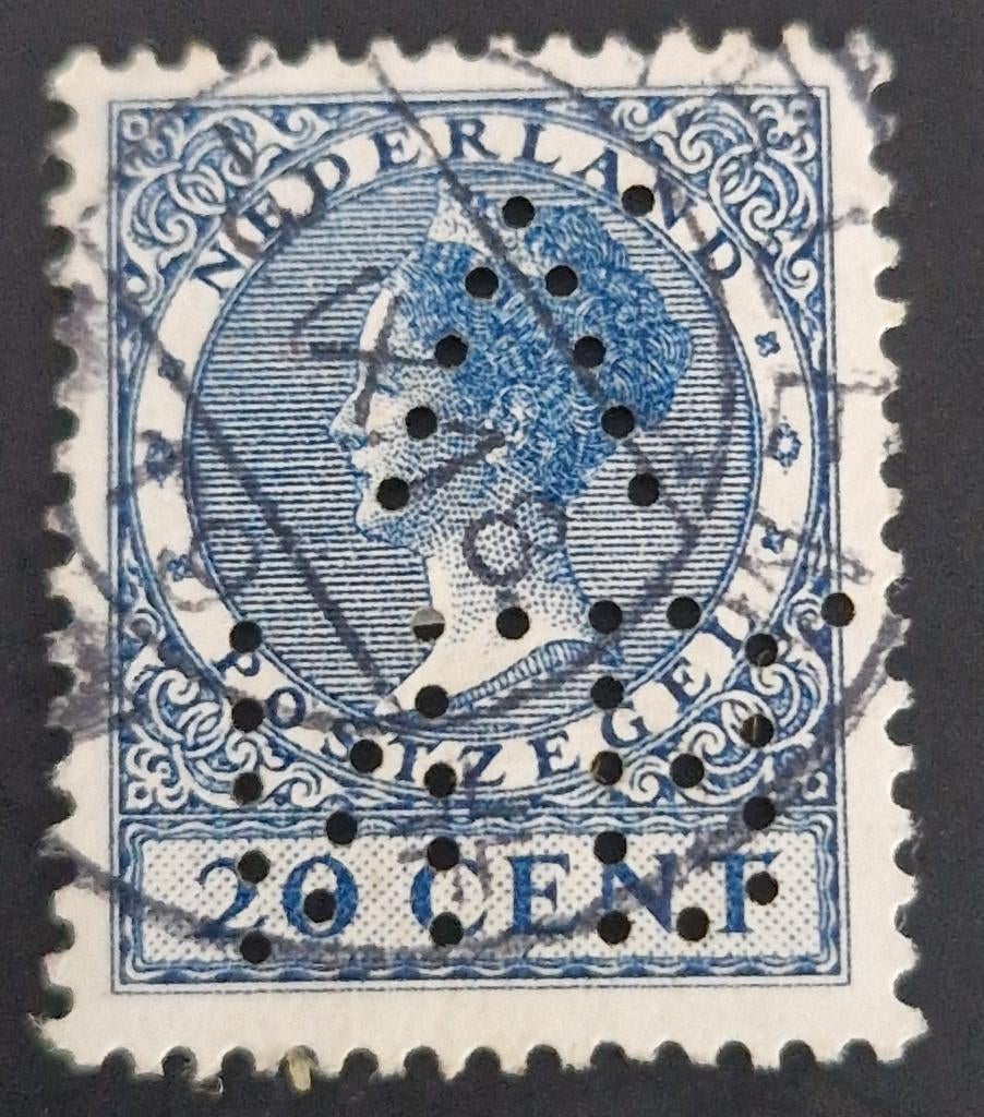 Nederland 1926 - nvph 188 - Koningin Wilhelmina - WM perfin, Postzegels en Munten, Postzegels | Nederland, Verzenden, T/m 1940