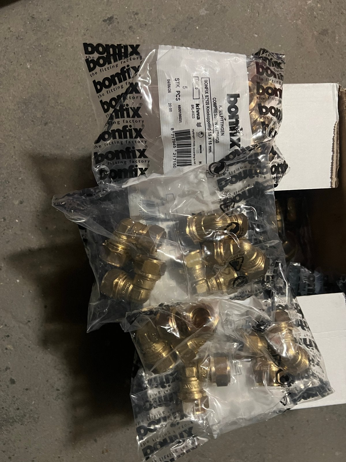 Bonfix knelkoppelingen 16 x 15 mm - Nieuw in verpakking, Overige materialen, Overige typen, Nieuw, Minder dan 2 meter
