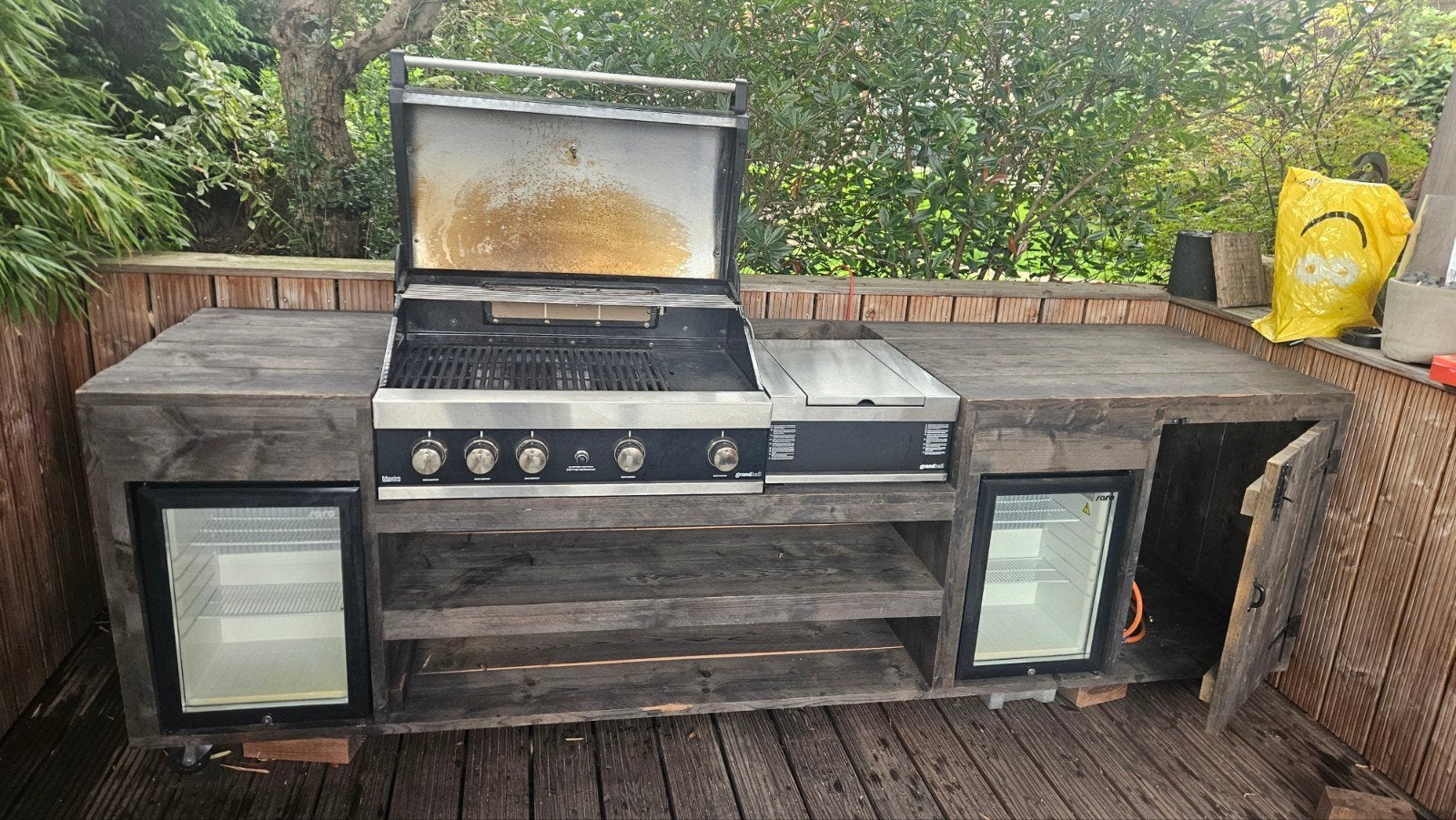 Grandhall BBQ met op maat gemaakte buitenkeuken, Tuin en Terras, Ophalen, Gebruikt, Gas, Grandhall