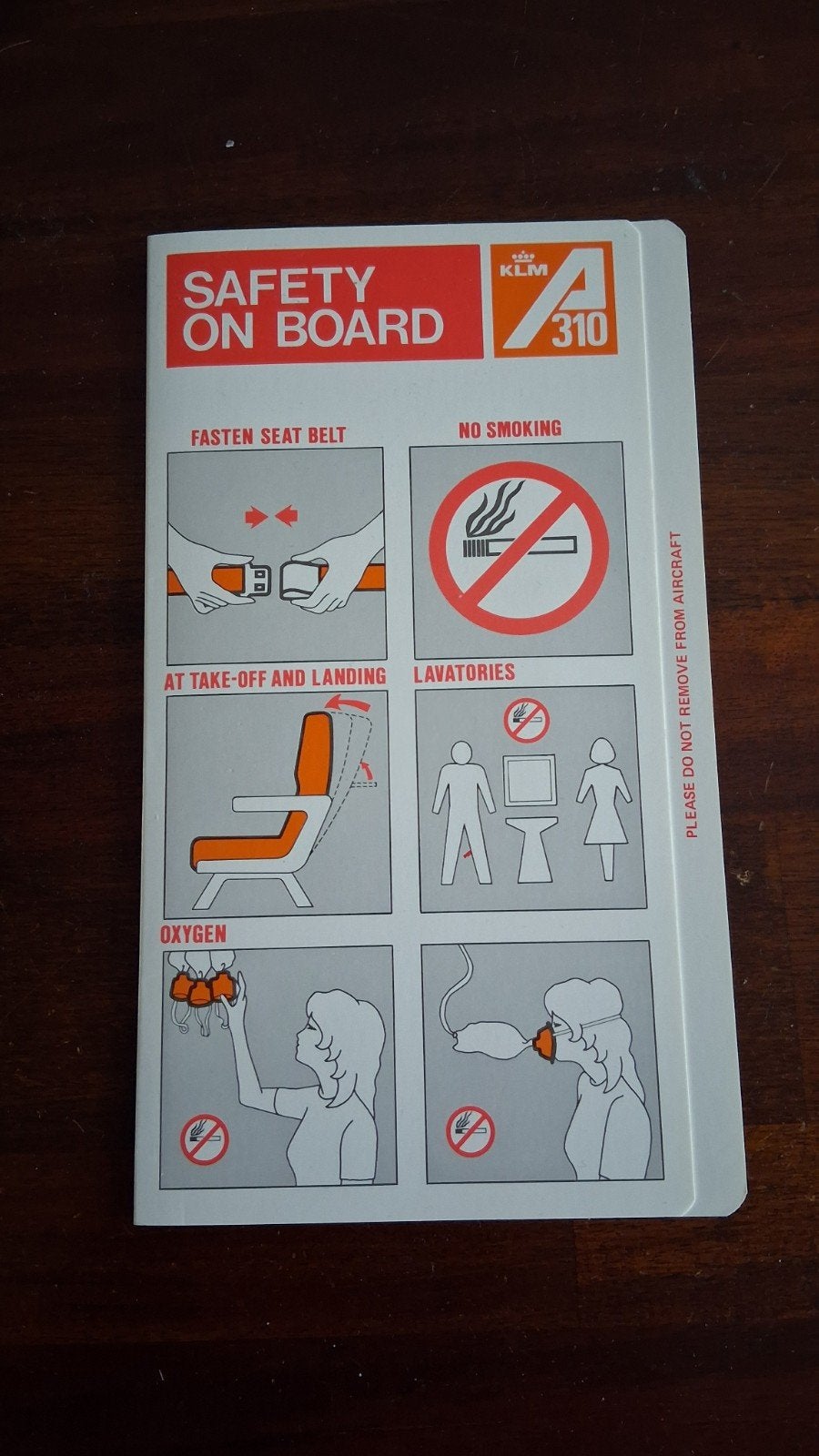 KLM A310 Safety Card, Verzenden, Zo goed als nieuw, Kaart, Foto of Prent