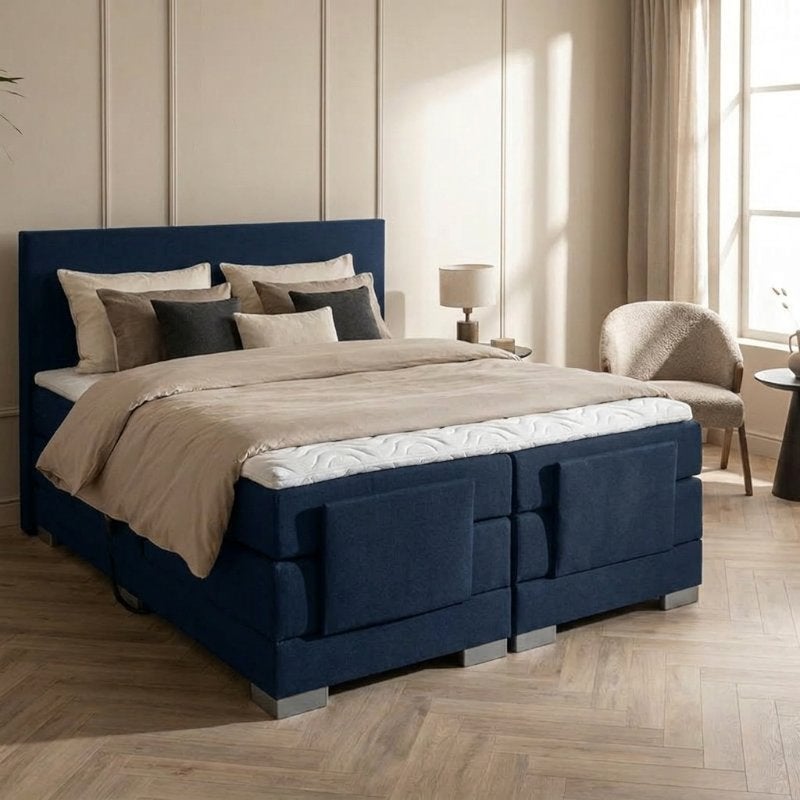 Elektrische Boxspring Julia - 140x210 cm | Dekbed Discounter, 210 cm, 140 cm, Verzenden, Blauw