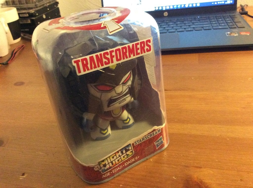 Mighty Mugs Transformers. Starscream figuur. Hasbro. zgan, Overige generaties, Ophalen of Verzenden, Zo goed als nieuw, Decepticons